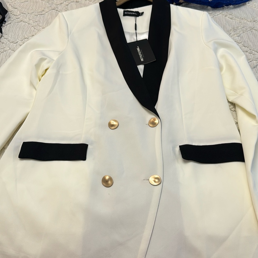 NWT PrettyLittleThings Tuxedo Dress - Size 14 - Picture 6 of 8